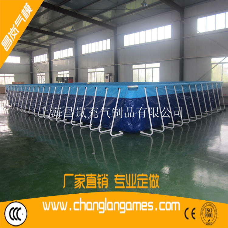 上海廠家定做支架水池配過濾系統(tǒng)可移動的成人兒童鋼架水池PVC夾網布水池