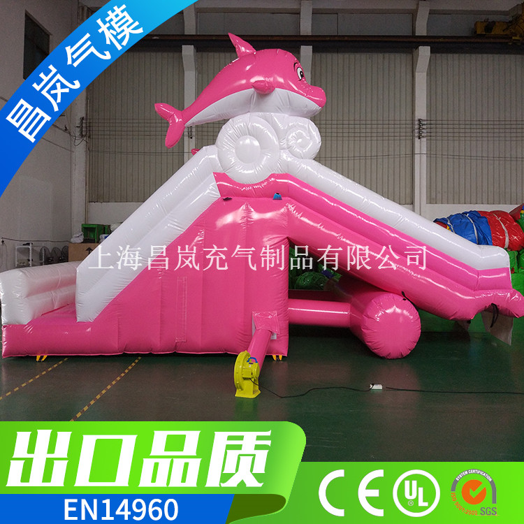 廠家直銷充氣水滑梯  inflatable slide  粉色海豚充氣滑梯 韓國風(fēng)格充氣滑梯水池組合